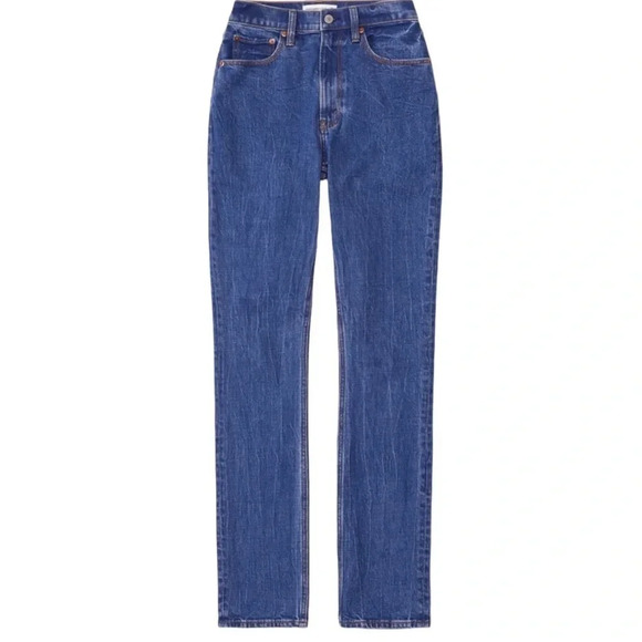 Abercrombie & Fitch Curve Love Ultra High Rise 90s Slim Straight Jean - Picture 2 of 10